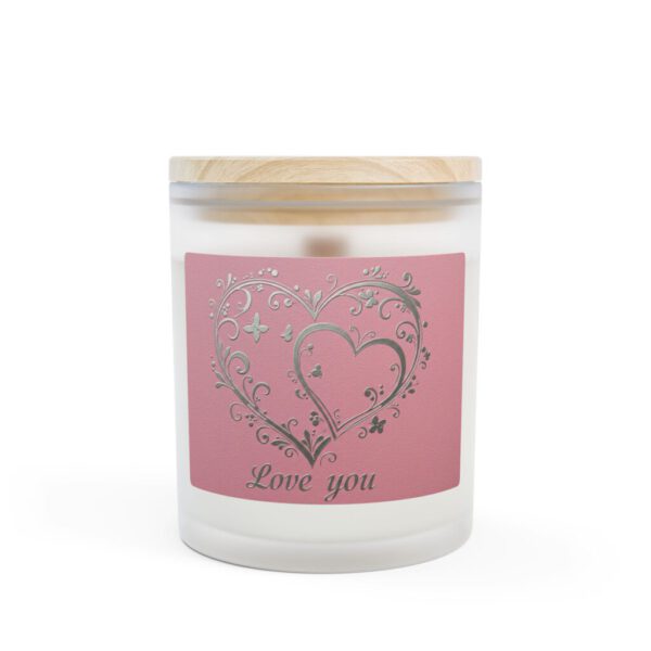 Romantic Frosted Glass Scented Candle - Love You, Scented Candle for Valentine's Day, Home Decor, Gift for Her, Relaxation Candle