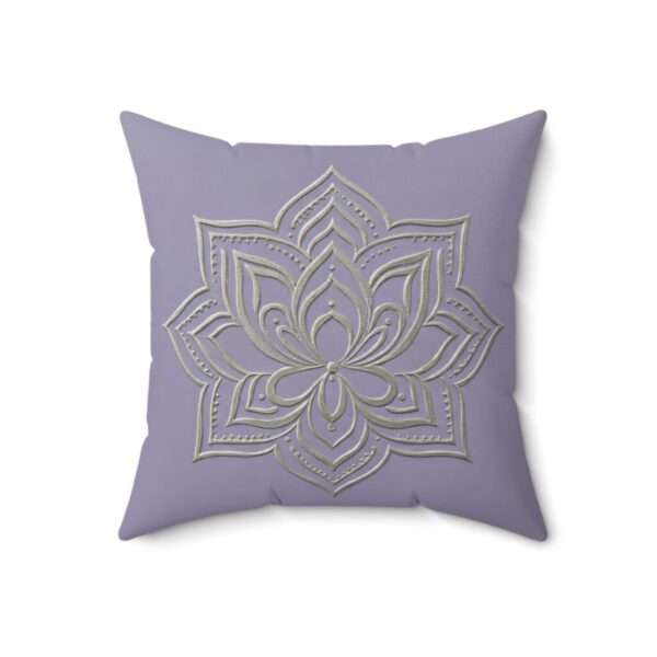 Lotus Flower Faux Suede Pillow, Meditation Room Decor, Boho Home Accent, Couch & Bed Pillow, Gift for Yoga Lovers